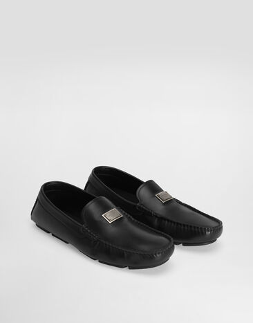 Dolce & Gabbana DG driver calfskin loafers Black A50596A0065