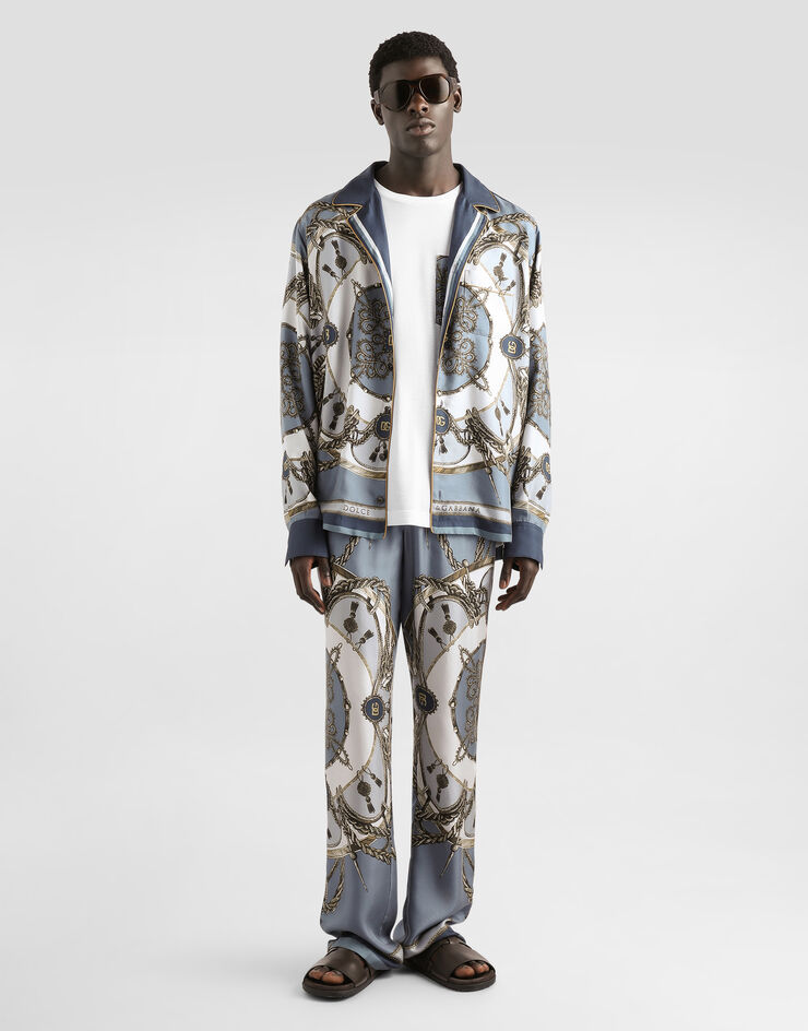 Dolce & Gabbana Cargo-print vanity silk twill trousers Dolce & Gabbana Cargo-print vanity silk twill trousers Multicolor GVRMATHI12B