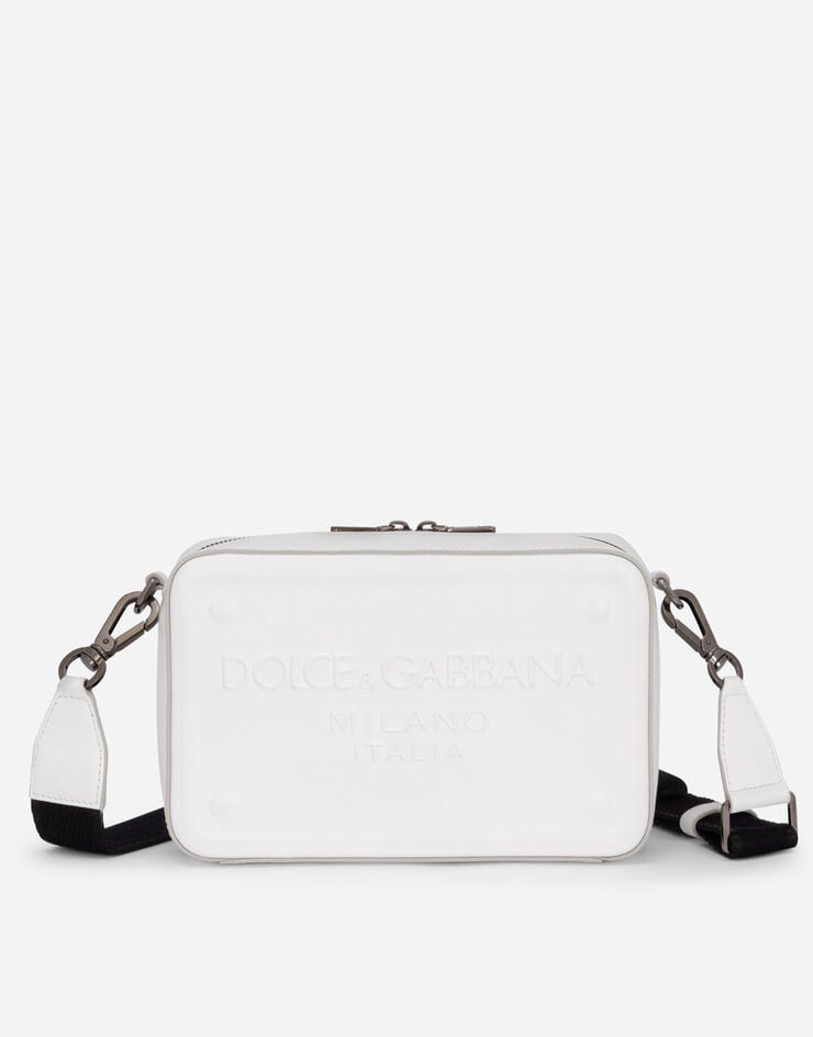 Dolce & Gabbana Calfskin crossbody bag with raised logo White BM7329AG218
