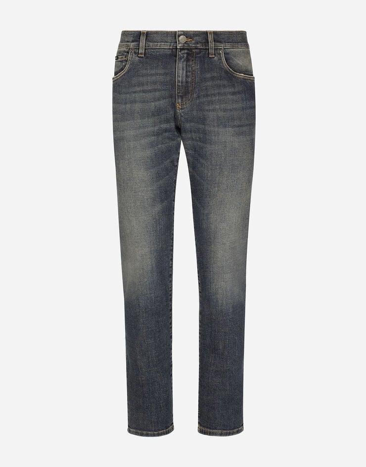 Light blue wash skinny stretch jeans in Multicolor for | Dolce&Gabbana® US