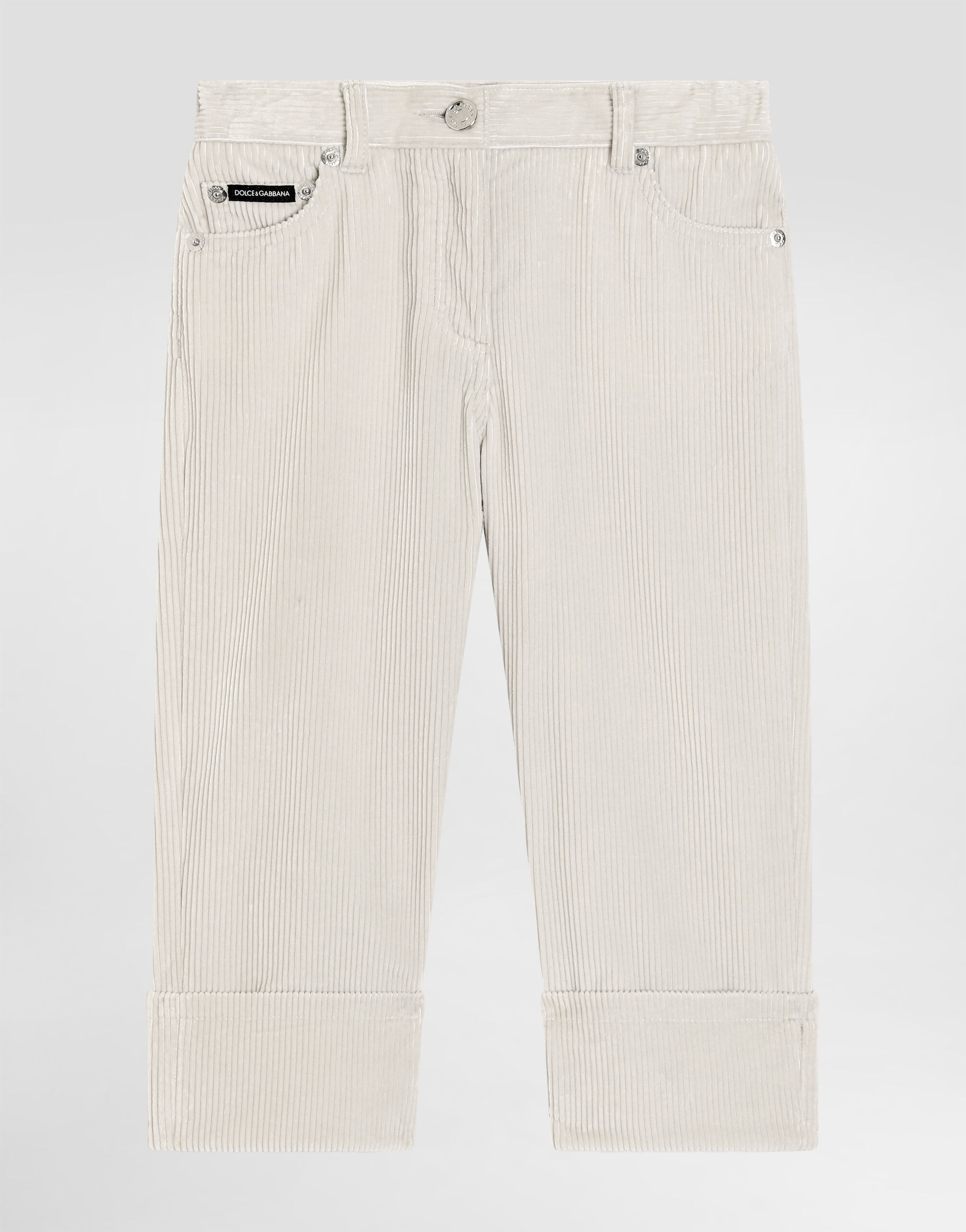 Beigeのガールズ 5-pocket trousers in striped velvet | Dolce&Gabbana®