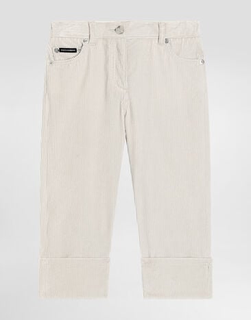 Dolce & Gabbana 5-pocket trousers in striped velvet Beige L52F79FUVB2