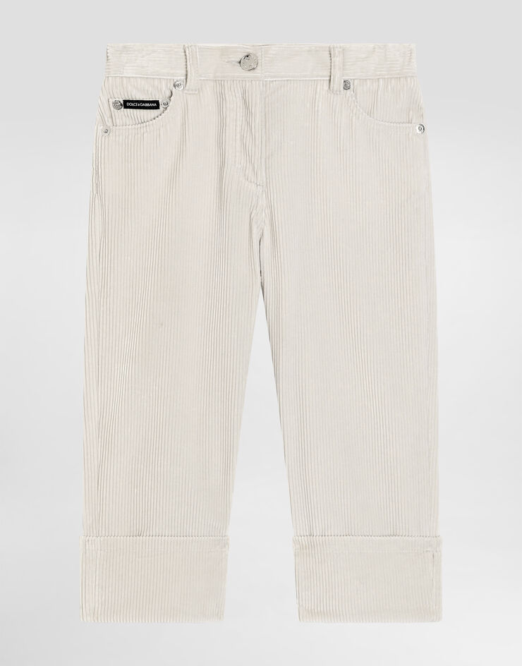 Dolce & Gabbana 5-pocket trousers in striped velvet Beige L52F79FUVB2