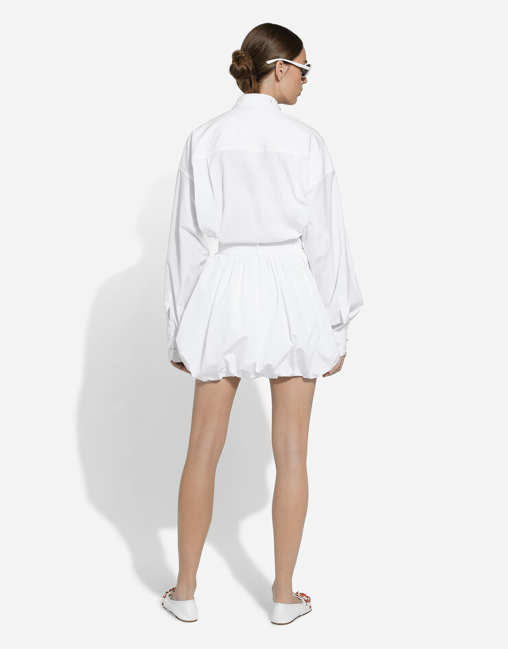 Dolce & Gabbana Falda globo corta de algodón Blanco F4CWETFU61C