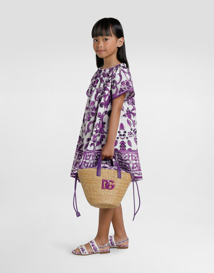 Dolce & Gabbana 马约利卡印花府绸短袖连衣裙 Multicolor L54DH4FI5LT