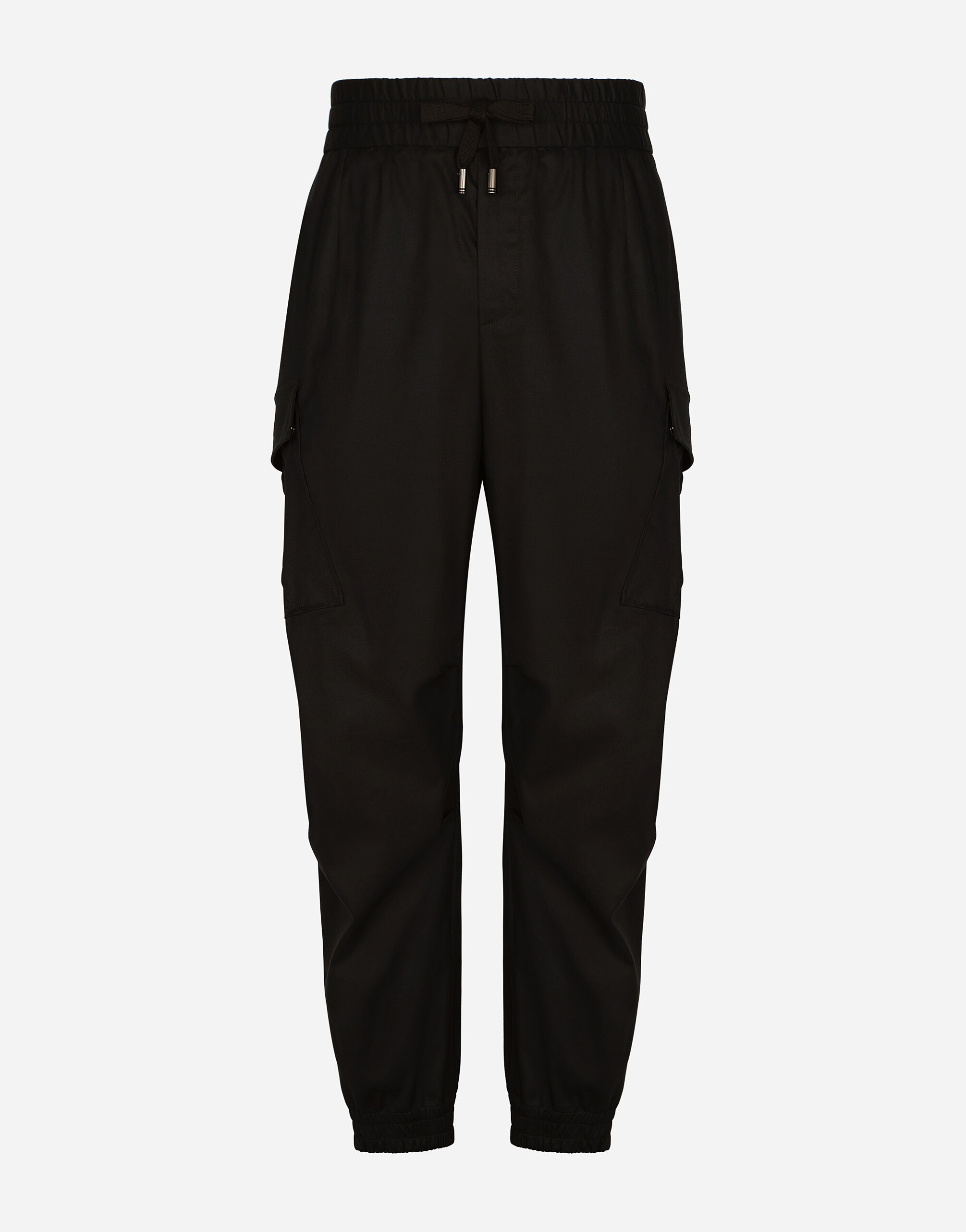 Dolce & Gabbana Pantalon cargo en coton avec plaquette à logo Noir G5JG4TFU5U8