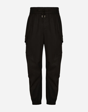 Dolce & Gabbana Cotton cargo pants with branded tag Blue GVC4HTFUFMJ