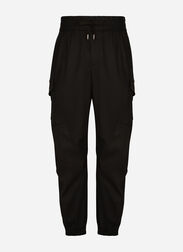 Dolce & Gabbana Cotton cargo pants with branded tag Black G5JG4TFU5U8