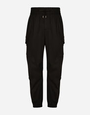 Dolce & Gabbana Cotton cargo pants with branded tag Blue GY6IETFI5IY