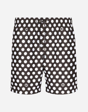 Dolce & Gabbana Mid-rise swim trunks with polka-dot print Print M4A13TISMHF