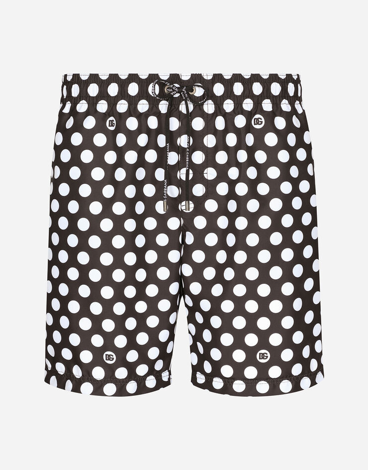 Dolce & Gabbana Mid-rise swim trunks with polka-dot print Print M4A13TISMHS