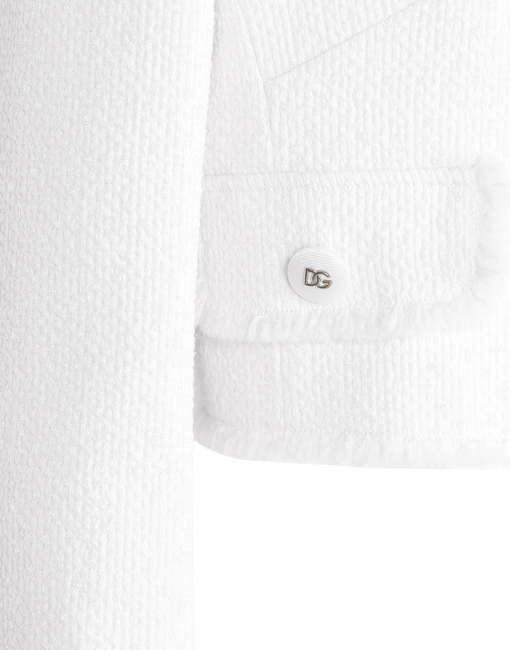 Short raschel tweed jacket in White for Women