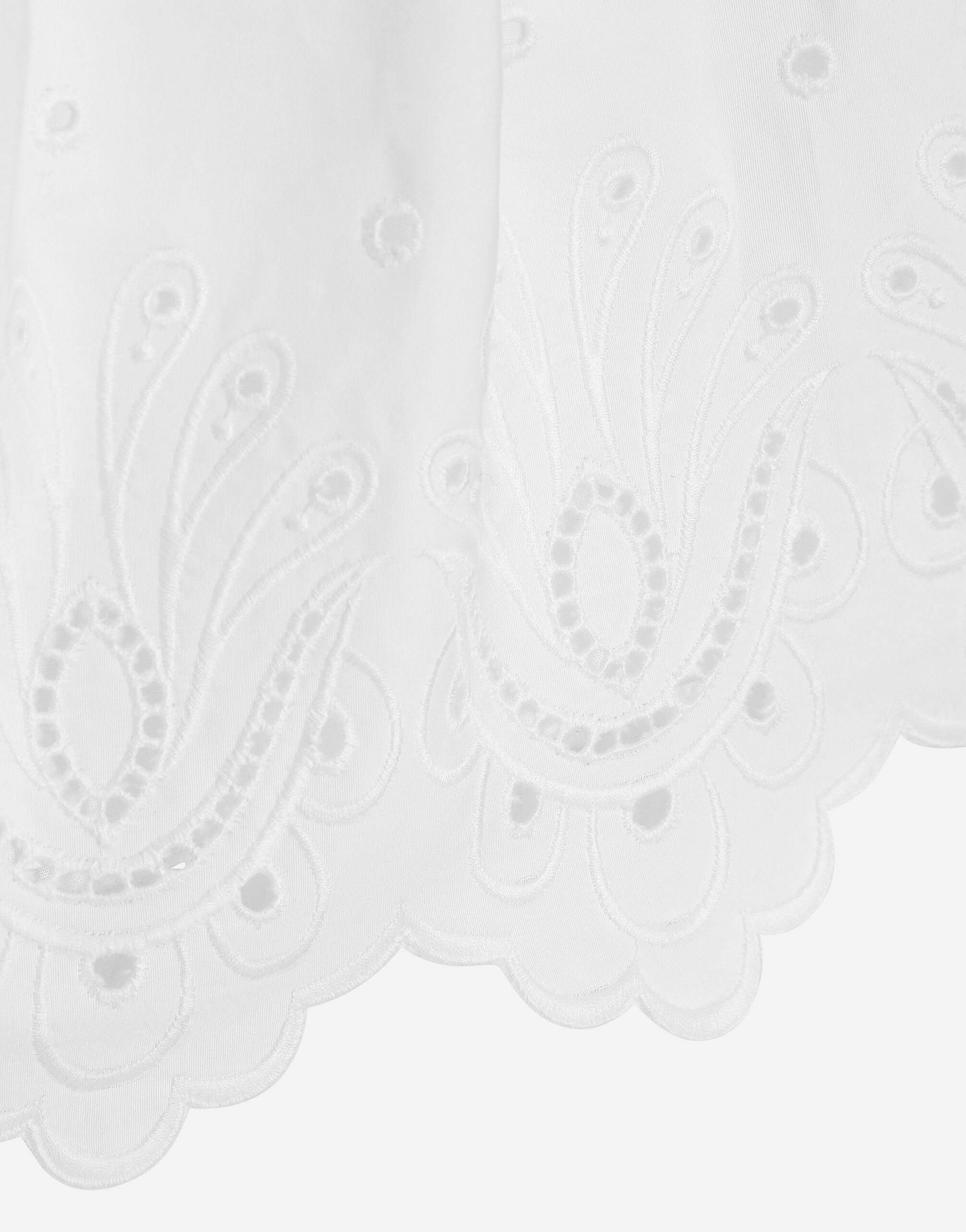 Poplin and broderie anglaise shorts in White for Girls