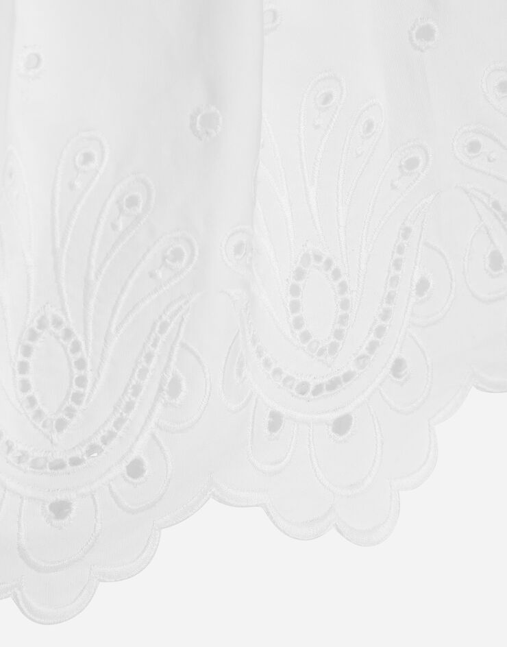 Dolce & Gabbana Pantalón corto de popelina y encaje inglés Blanco L53Q31FG5BL