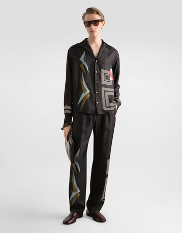 Dolce & Gabbana Geometric-print twill shirt Multicolor G5OF0THI11R