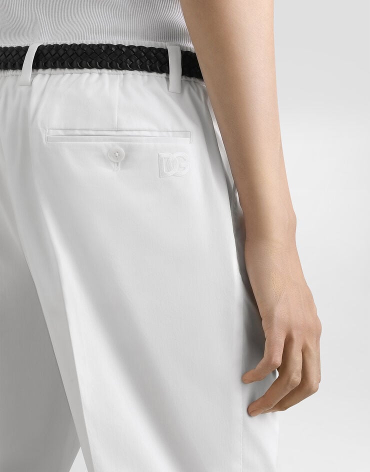 Dolce & Gabbana Pantalón en gabardina de algodón Blanco GW13EZFUFNV