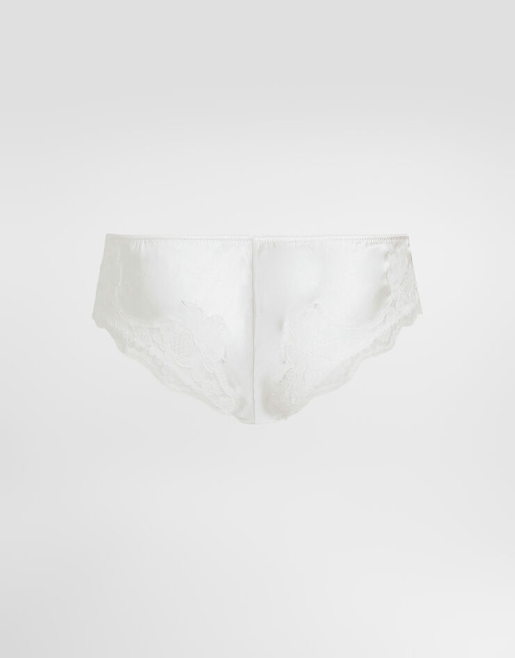 Dolce & Gabbana Satin briefs with lace detailing Dolce & Gabbana Satin briefs with lace detailing White O2A02TFUAD8