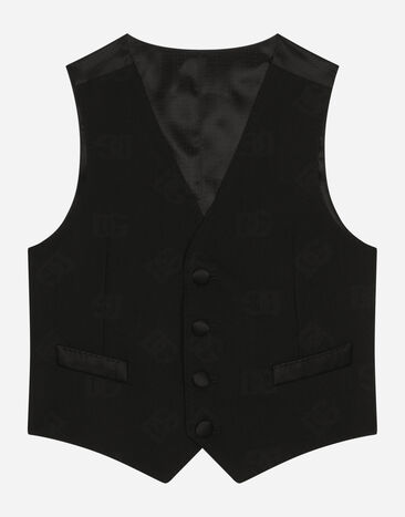Dolce & Gabbana Wool jacquard vest with DG logo Black L41U50FU2NF