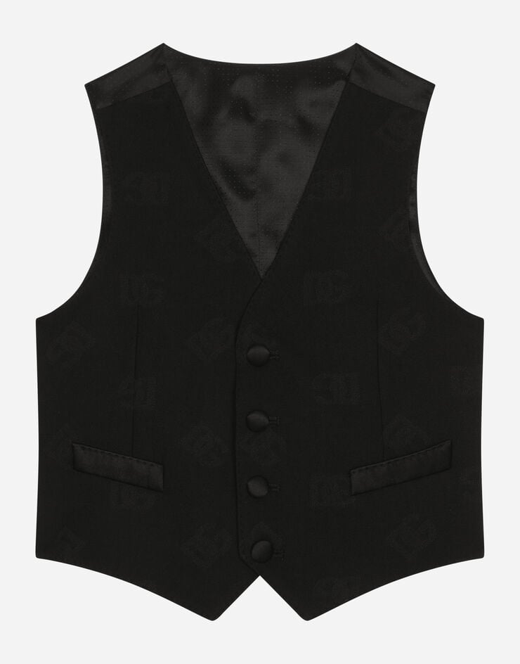 Dolce & Gabbana Wool jacquard vest with DG logo Black L41V30FJBAK