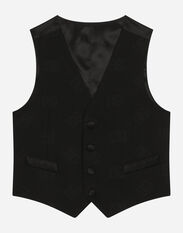 DolceGabbanaSpa Wool jacquard vest with DG logo Black L41J75G7J8K