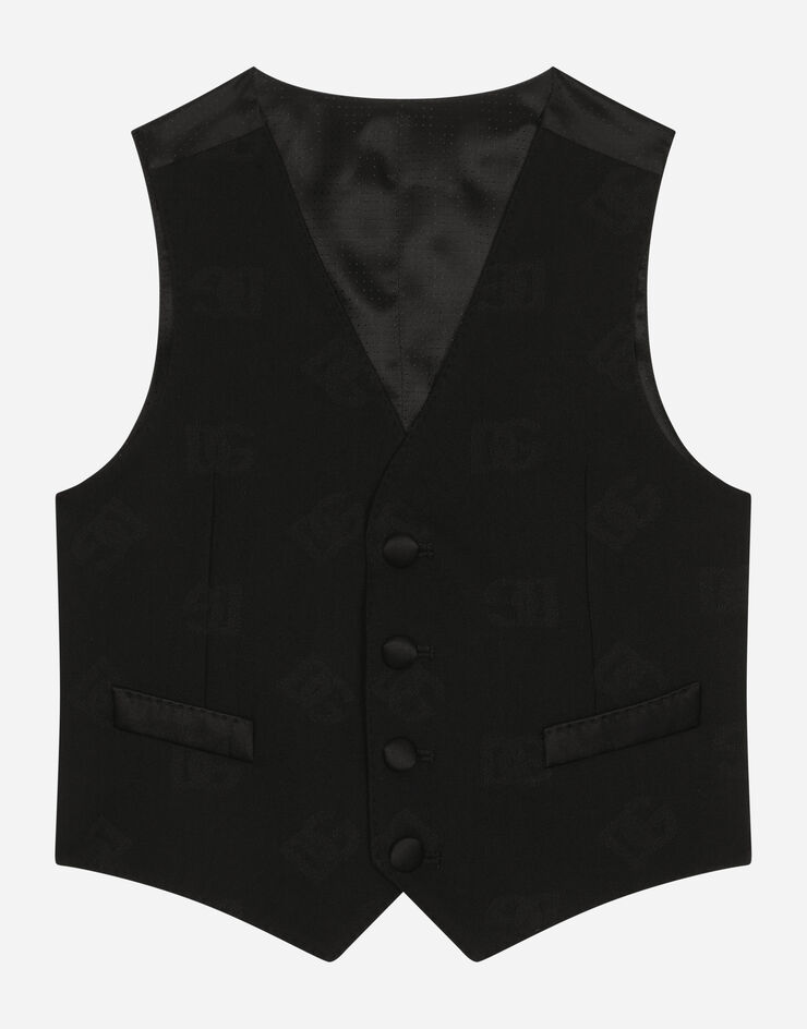 Dolce & Gabbana Wool jacquard vest with DG logo Black L41V30FJBAK