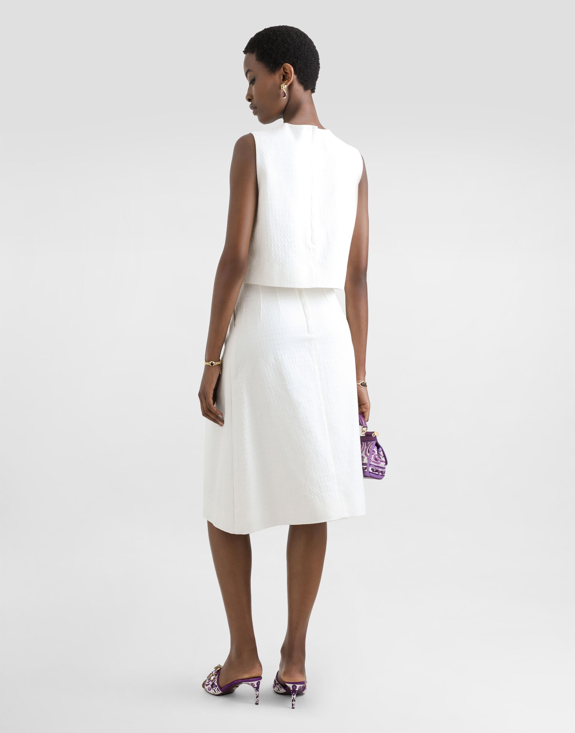 Whiteのウィメンズ Stretch mat top | Dolce&Gabbana®