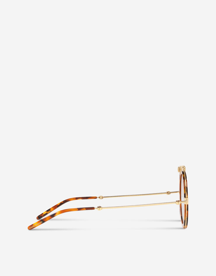 Dolce & Gabbana Lunettes de soleil DG Fatto a mano Doré et Havane VG2241VM273