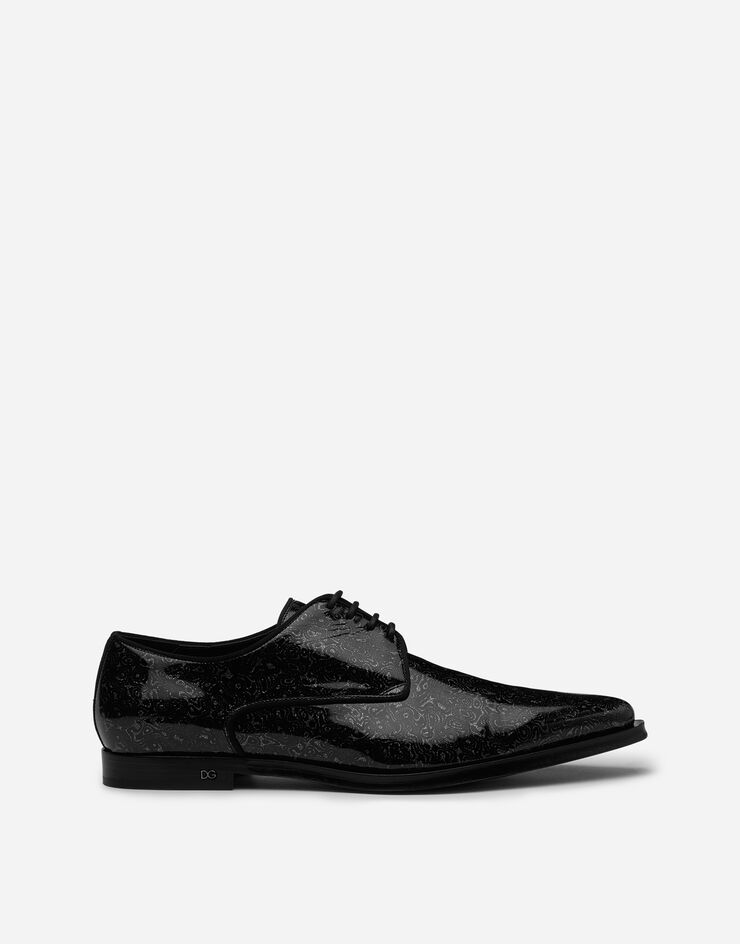 Dolce & Gabbana Derby in drop-style patent leather NEGRO/PLATEADO A10514AJ575