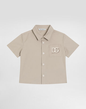 Dolce & Gabbana Gabardine shirt with DG logo White L1JTIEG7N8T