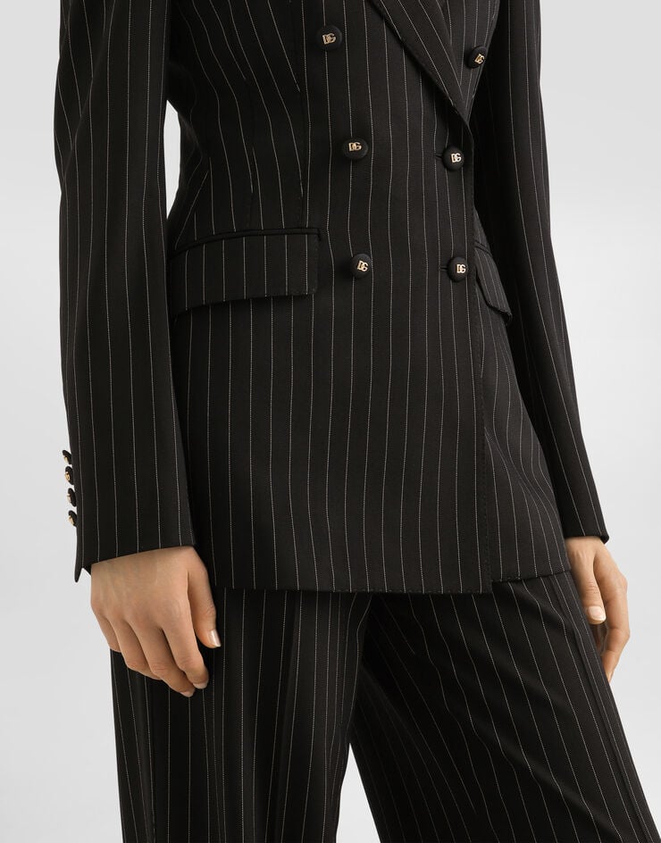 Dolce & Gabbana Double-breasted pinstripe wool jacket Multicolor F29QFTFRBC0