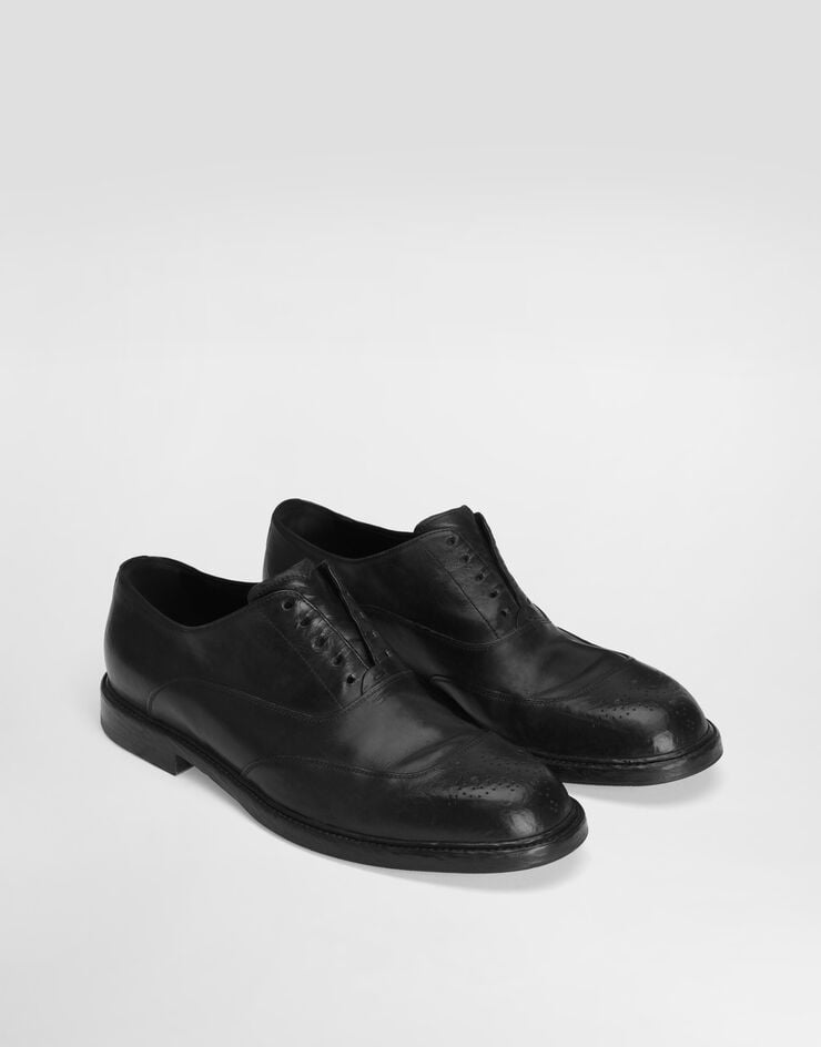 Dolce & Gabbana Washed calfskin laced shoes Black A20206A0096