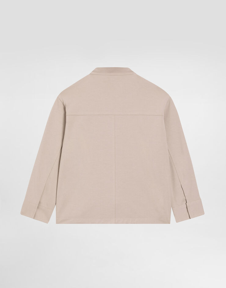 Dolce & Gabbana Stretch jersey skirt with branded tag Beige L4JB7NFUGS1