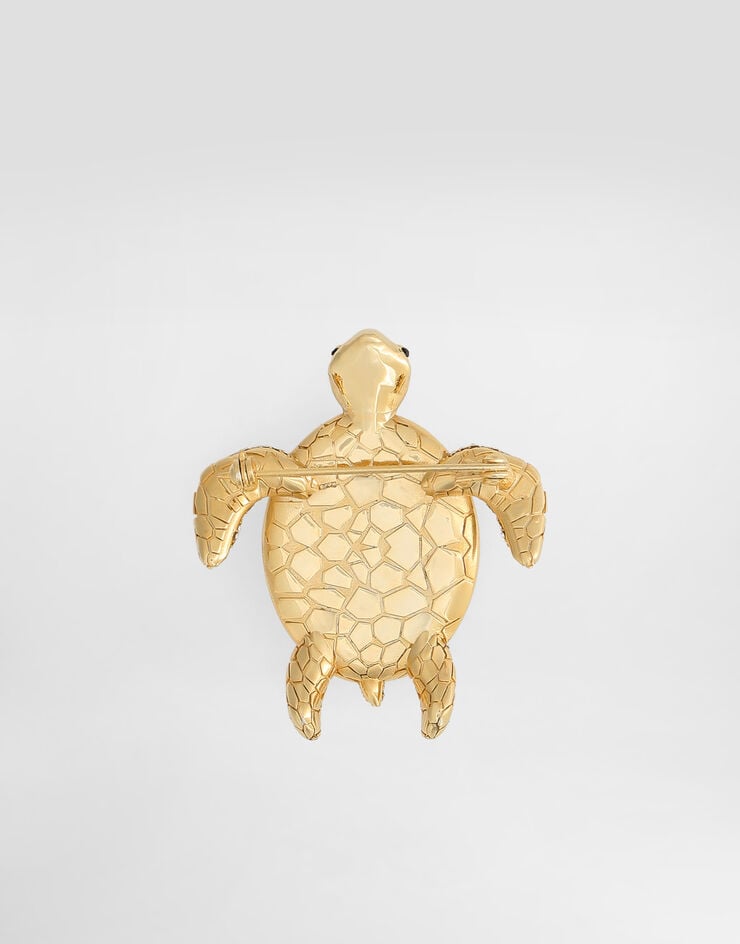 Dolce & Gabbana Turtle-shaped brooch with rhinestones Green WPR7A3W1111