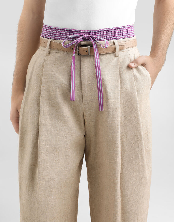 Dolce & Gabbana Pantaloni in canapa e seta effetto tweed Dolce & Gabbana Pantaloni in canapa e seta effetto tweed Multicolore GP10DTFUTDB