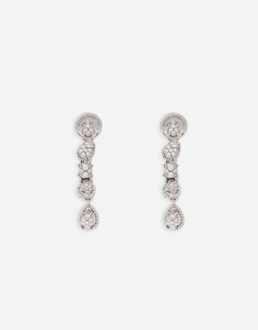 Dolce & Gabbana Серьги Easy Diamond из белого золота 18 карат с бриллиантовым паве золотой WERA2GWPE01