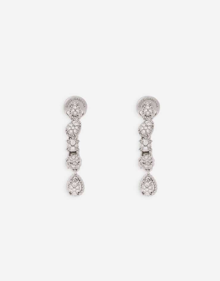 Dolce & Gabbana Серьги Easy Diamond из белого золота 18 карат с бриллиантовым паве белый WEQD1GWPAVE