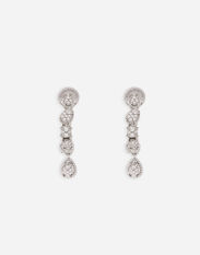 Dolce & Gabbana Boucles d’oreilles Easy Diamond en or blanc 18 ct avec pavé de diamants Blanc WSQB1GWSPBL