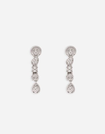 Dolce & Gabbana Ohrringe Easy Diamond aus Weißgold 18 kt und Pavé aus Diamanten Gold WERA2GWPE01
