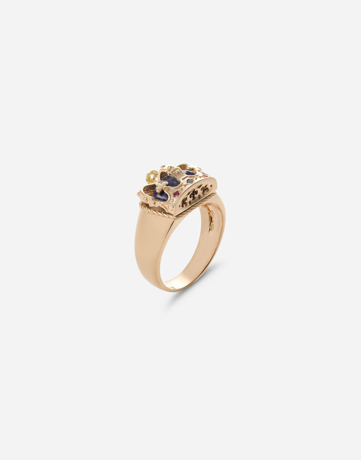 Dolce & Gabbana Ring Crown mit krone und lapislazuli GOLD WRLK1GWLAP1