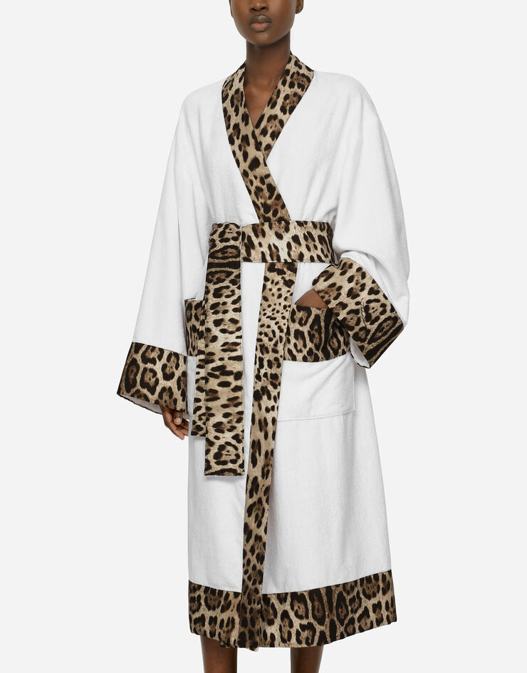 Dolce & Gabbana Cotton Terry Bathrobe Multicolor TCF010TCAGO