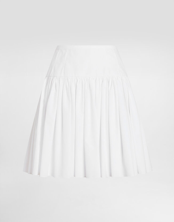 Dolce & Gabbana Falda plato corta de algodón Blanco F4CFATFU61A