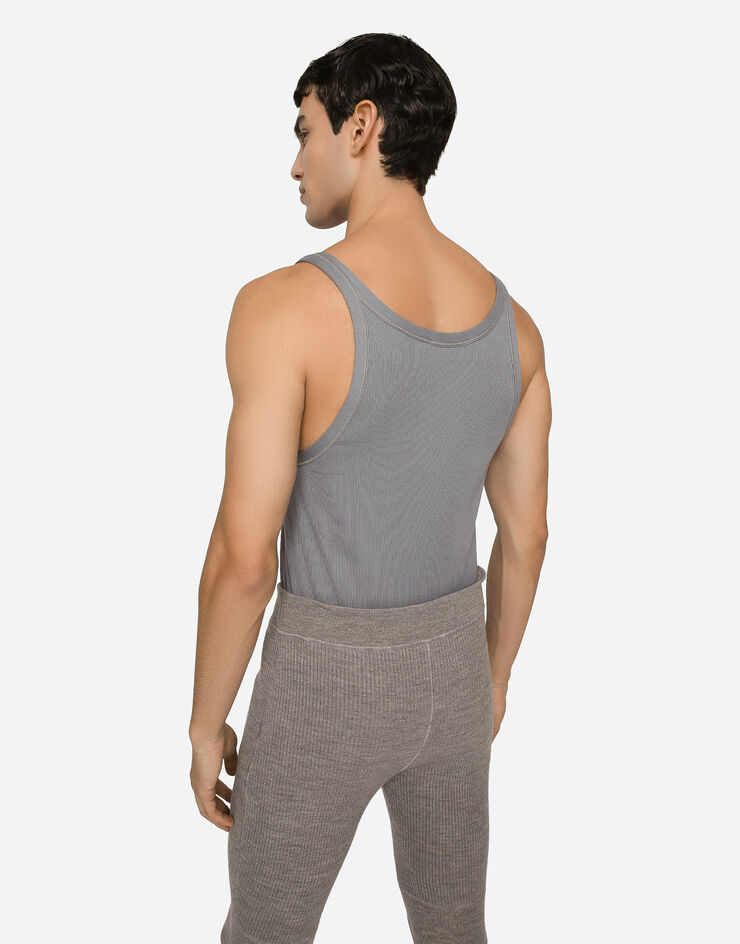 Dolce & Gabbana Fine-rib cotton singlet Grey G8PA8TFU7AV