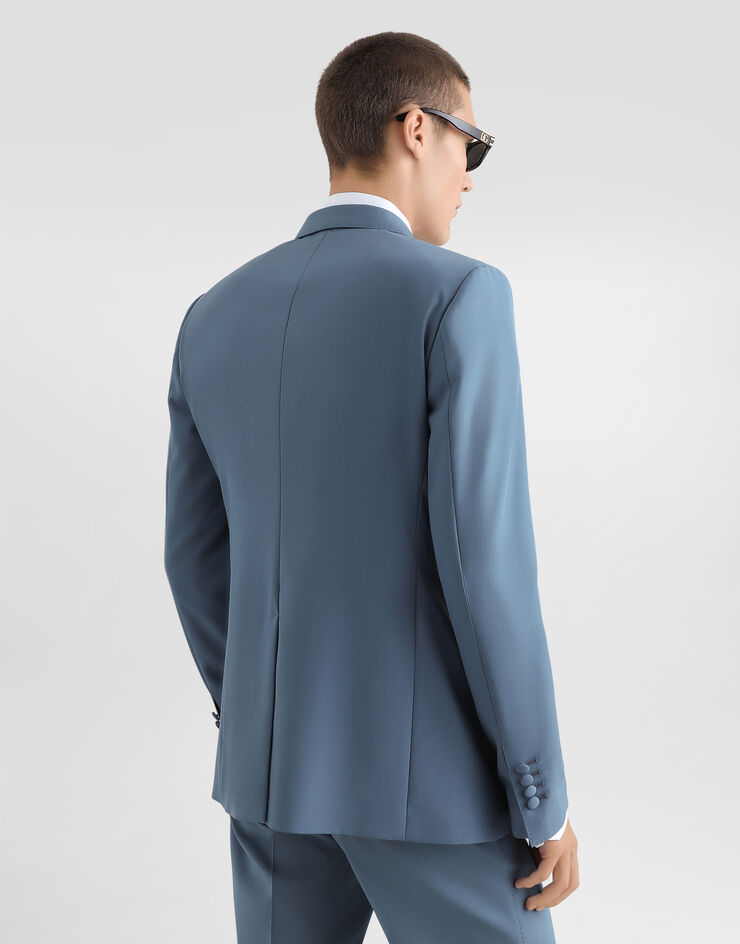 Dolce & Gabbana Double-breasted wool poplin jacket Azure G2NW1THU2BN