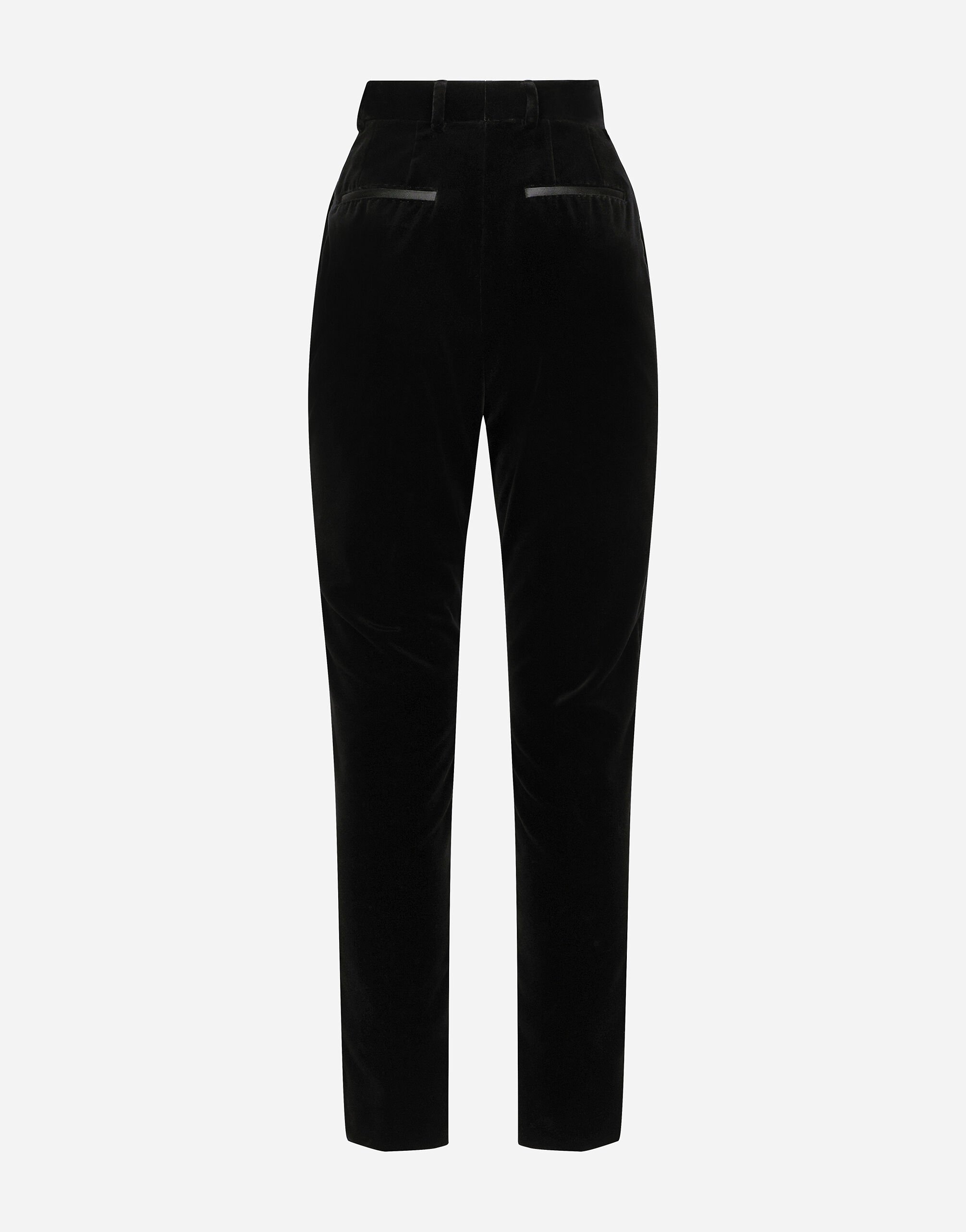 Velvet cigarette pants in Black for Women Dolce Gabbana