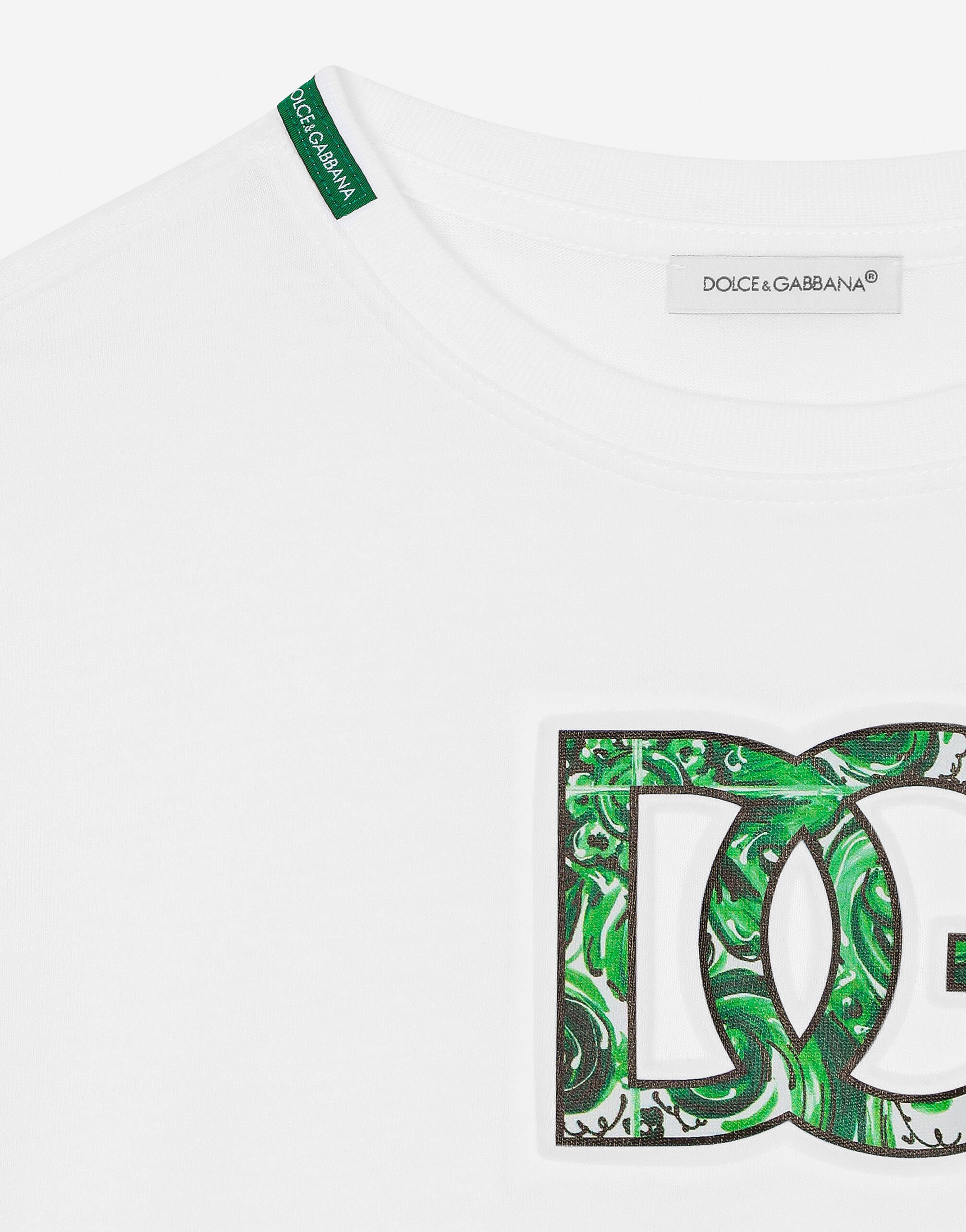Jersey T-shirt with DG logo in White for Boys