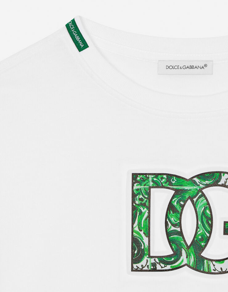 Dolce & Gabbana Jersey T-shirt with DG logo White L4JTHVG7NVC