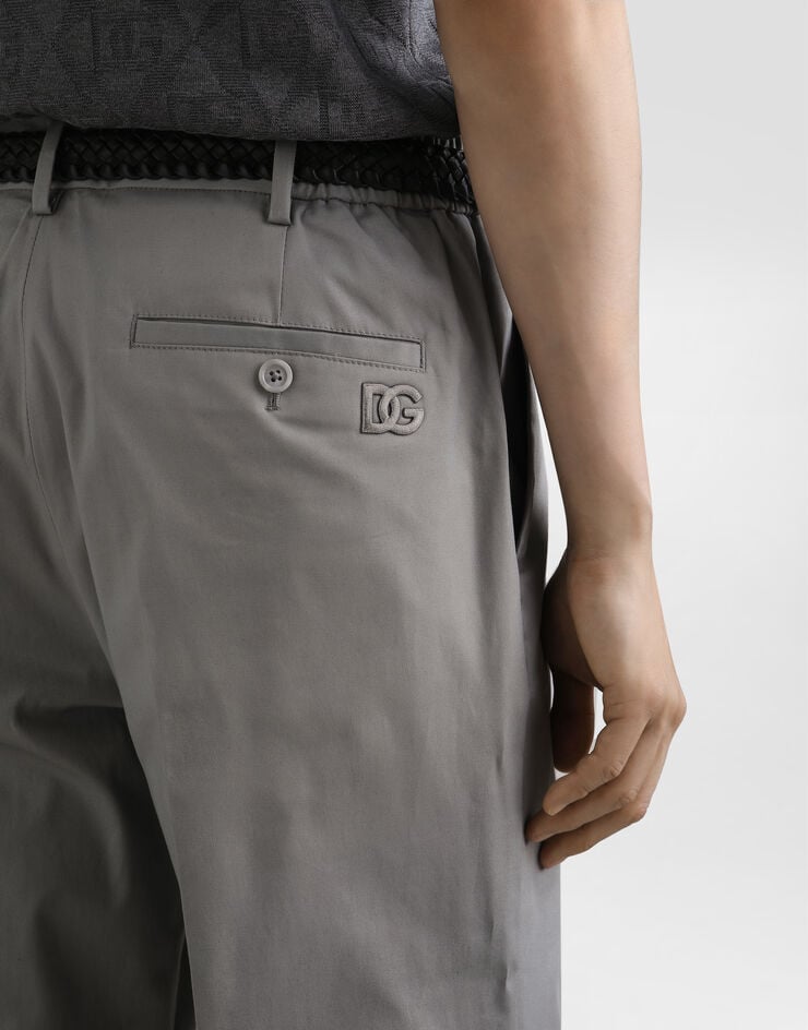Dolce & Gabbana Hose aus Baumwollgabardine Grau GP0K7ZFUFNV