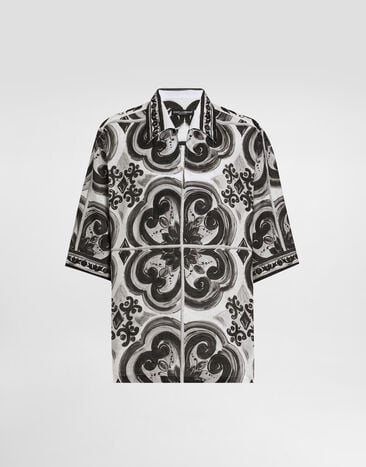 Dolce & Gabbana Majolica-print hawaii linen shirt Multicolor G5GJ8TFP4M8
