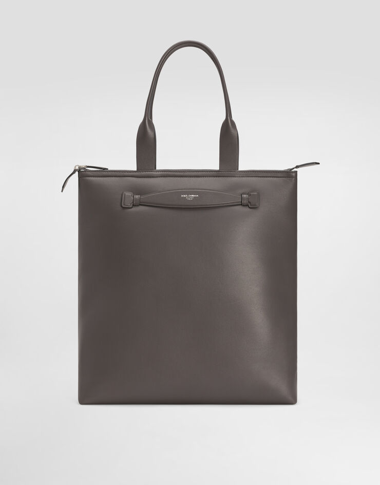 Dolce & Gabbana Bolso shopper de napa de piel de becerro Gris BM2415AF984