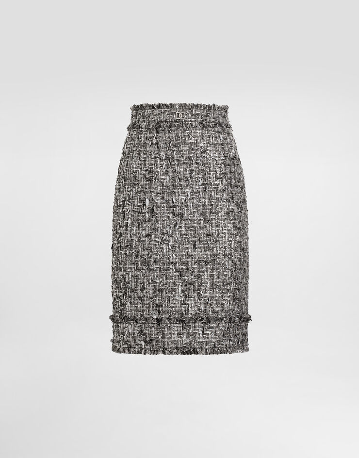 Dolce & Gabbana Midi-Schlauchrock aus Raschel-Tweed Mehrfarbig F4C09TFMMH7